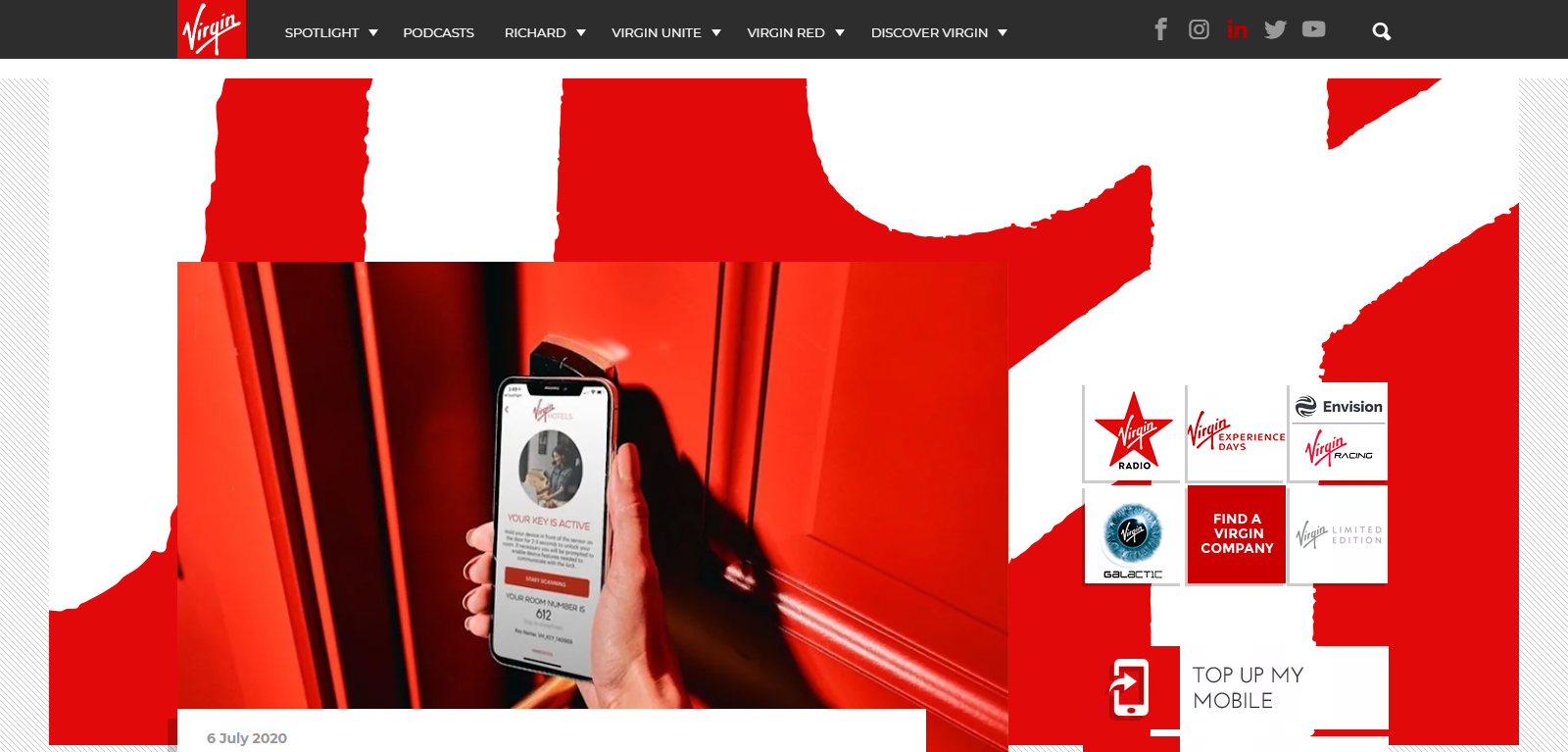 Virgin America website design